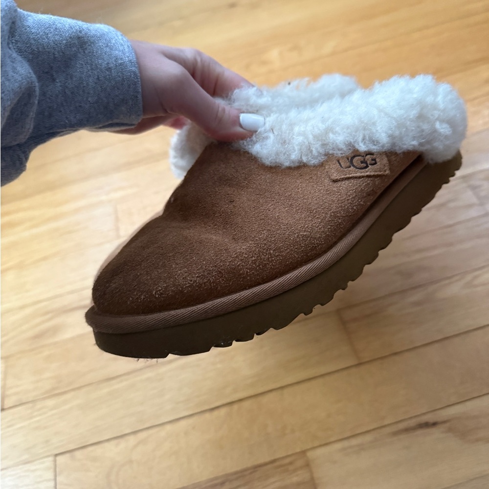 UGG Tan Shearling Slip-Ons
